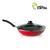 Frigideira wok funda grande teflon antiaderente paella yakisoba n30cm - com tampa de vidro Vermelho