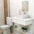 Gabinete Banheiro Completo Pia Espelho - Msqd Dublin 60cm Canela Branco