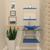 Gabinete de Vidro Para Banheiro 40cm Com Cuba Quadrada Azul