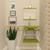 Gabinete de Vidro Para Banheiro 40cm Com Cuba Quadrada Verde Oliva