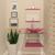 Gabinete de Vidro Para Banheiro 40cm Com Cuba Quadrada Rosa