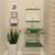 Gabinete de Vidro Para Banheiro 40cm Com Cuba Quadrada Verde