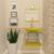 Gabinete de Vidro Para Banheiro 40cm Com Cuba Quadrada Amarelo