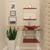 Gabinete de Vidro Para Banheiro 45cm Com Cuba Quadrada Vermelho Cereja