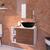 Gabinete para banheiro 60cm com cuba e espelho suspenso Canela