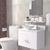 Gabinete para Banheiro 60cm com Cuba e Espelho Suspenso - Brovália  Branco