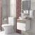 Gabinete para banheiro com cuba e espelho 44cm suspenso Canela