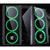 Gabinete Pcyes Mid-Tower Saturn com 3 Fans SATPTAZ3FCA Preto com verde