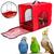 Gaiola De Transporte Papagaio Bolsa Com Poleiro Caixa Impermeável Pássaros Pequenos Vermelha