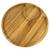 Gamela De Bambu Redonda Com Divisórias Para Aperitivos Marrom claro
