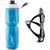 Garrafa Água Bike Squeeze Térmica Ciclismo Academia Caramanhola 700ml + Suporte Azul line, Suporte