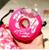 Garrafa De Água Donuts 300ml Copo De Plástico Resistente A Queda Com Canudo Crianças Adolecente Tik & Teko PINK
