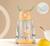 Garrafa de Água Infantil com Trava Modelo Alce Canudo e Bico de Silicone Decorada para Crianças Amarela