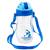 Garrafa Squeeze Infantil Água 460ml Garrafinha Canudo Alça Azul