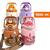 Garrafa Squeeze Infantil Grande1200 ml Com Canudo Alça adevisivos 3d ABS+PP+Silicone marrom