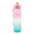 Garrafa Squeeze Para Água de Plástico c/ Marcadores 1Litro Degrade rosa, Azul