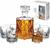 Garrafa Whisky Licor Bar 1L Vidro + Kit Jogo Copos 280ml 6un Vidro