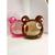 Garrafinha infantil decorativa fofa ursinho com cordão dois bicos 750ml Rosa