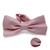 Gravata Borboleta Dupla Luxo Premium C/ Regulador Trabalhada Rosa cha