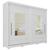 Guarda Roupa Casal 2 Portas de Correr 8 Gavetas com Espelhos 100% MDF 242x264x56cm Panan Austria BRANCO