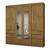 Guarda Roupa Casal 4 Portas 6 Gavetas 4 Prateleiras com Espelho Araplac Cairo 217x209x47cm FREIJO