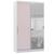 Guarda Roupa Modulado 134,50cm 2 Portas de Correr com Espelho Alpes Luciane Móveis Branco com Rosa