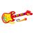 Guitarra Infantil Eletrônica Com Microfone Sai Voz - Dm Toys Vermelho