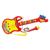 Guitarra infantil musical com luz e microfone de plastico Vermelho