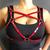 Harness Feminino Couro Legítimo Arreio Arnês Peito Bra Sutiã Plus Size Vermelho verniz