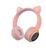 Headphone Bluetooth Fone Sem Fio De Gatinho E Iluminação Led ROSA CLARO