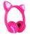 Headphone Gatinho Orelha De Gato Com Led Fone De Ouvido Rosa