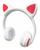 Headphone Gatinho Orelha De Gato Com Led Fone De Ouvido Branco