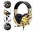 Headset Gamer Camuflado Fone de Ouvido P3 e P2 LED Marrom