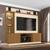 Home Painel Atlanta Sala TV 65 Polegadas C/ LED Cinamomo/Off White - Ripa