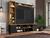Home Painel Prestige Sala TV 60 Polegadas c/ LED 2 Portas Preto fosco, Cinamomo