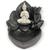 Incensário Cascata Flor de Lotus em Resina - Escolha o seu Buda Mini Branco Preto 10cm