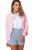 Jaqueta Casaco Bomber Feminina Casual Super Moderno Rosa, Claro