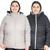 Jaqueta Feminina Bobojaco Nylon Dupla Face Plus Size Capuz Cinza, Preto