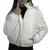 Jaqueta Feminina Eco-Couro Bomber Capuz  Bobojaco Puffer Azul