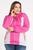 Jaqueta Feminina Plus Size Corta Vento Capuz Fechamento Zíper Bicolor - Serena Pink