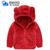 Jaqueta Infantil Menina Urso Inverno Fleece Plush Inverno Vermelho