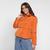 Jaqueta Puffer The Style Box Gola Alta Feminina Laranja