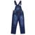 Jardineira Jeans Premium Longa Macacão Infantil Tam 1 ao 8 Destroyed Menino Masculina Fashion Azul escuro