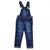 Jardineira Jeans Premium Longa Macacão Infantil Tam 1 ao 8 Destroyed Menino Masculina Fashion Azul petróleo