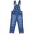 Jardineira Jeans Premium Longa Macacão Infantil Tam 1 ao 8 Destroyed Menino Masculina Fashion Azul aço
