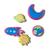 Jibbitz planeta luminosos neon pack 5 unico Unico