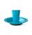 Jogo 10 prato 10 copo plastico grande redondo colorido agua suco lanche porção refeição infantil Azul