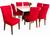 Jogo 2 Capas Cadeiras de Jantar Protetora Malha Gel Lisa Macia 100% Poliéster Lavável Vermelho