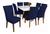 Jogo 2 Capas Cadeiras de Jantar Protetora Malha Gel Lisa Macia 100% Poliéster Lavável Azul-marinho