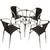 Jogo 4 Cadeiras e Mesa Floripa Alumínio Para Piscina, Área, Jardim Trama Original Preto